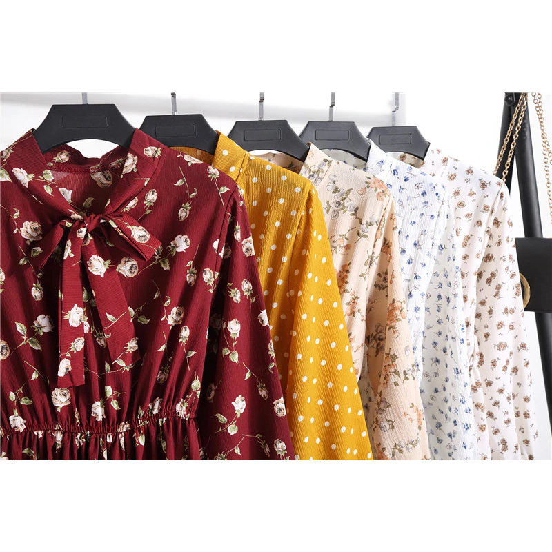 midi chiffon women's dress with long sleeves midi chiffon women's dress with long sleeves