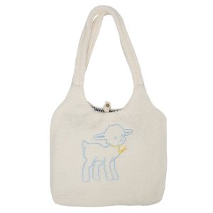 Home women's shopping bag with embroidery